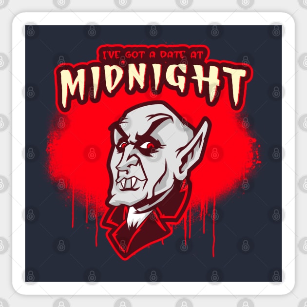 Vintage Vampire "I've Got A Date At Midnight" Nosferatu Sticker by TOXiK TWINS